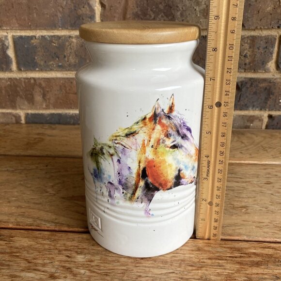 Big Sky Carvers Dean Crouser Watercolor Good Lookin’ Horse Ceramic Canister - Picture 12 of 13